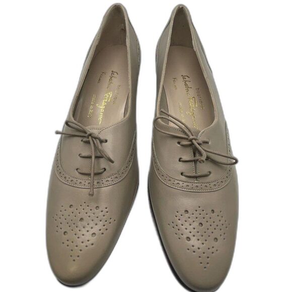 Salvatore Ferragamo Boutique Suede Wingtip Brogue Shoes Size 10 - Picture 1 of 8